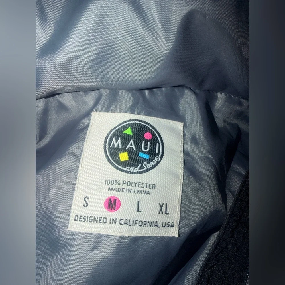 Maui and Sons Black Quilted Jacket with Logo
